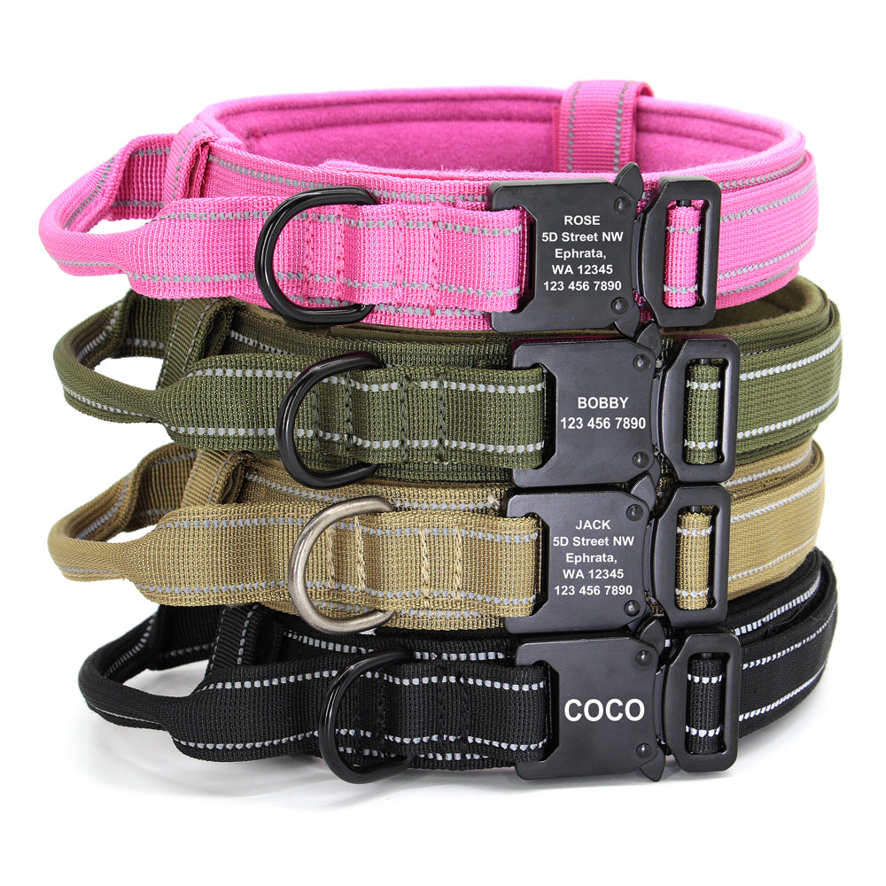 KFX-0081853 Reflective Adjustable Nylon Dog Collar in Camouflage - Medium to Extra Large Sizes Available