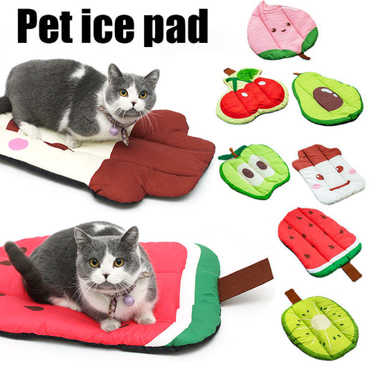 KFX-0083901 Pet Self Cooling Mat - Washable Ice Silk Cushion for Dogs and Cats in Various Fruit Designs