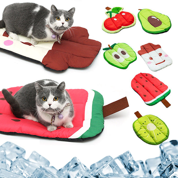KFX-0083901 Pet Self Cooling Mat - Washable Ice Silk Cushion for Dogs and Cats in Various Fruit Designs