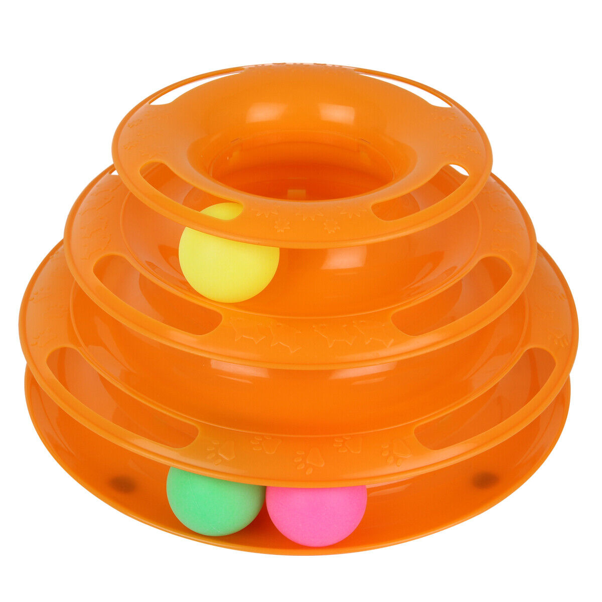 KFX-0085309 Interactive Cat Ball Disk Toy with Colorful Rolling Balls - Engaging Play Station for Cats