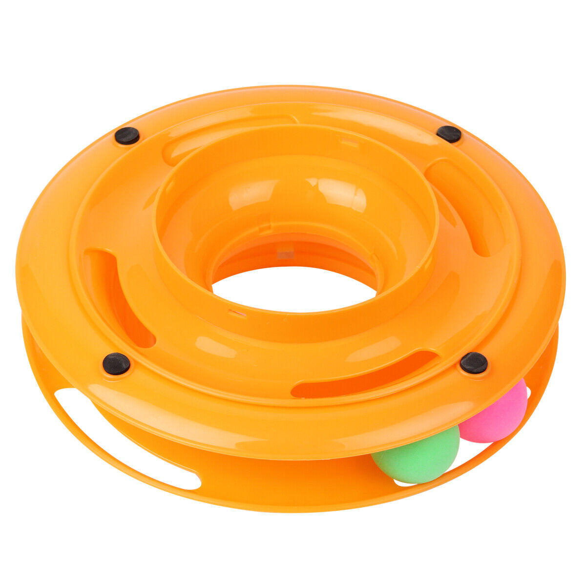 KFX-0085309 Interactive Cat Ball Disk Toy with Colorful Rolling Balls - Engaging Play Station for Cats