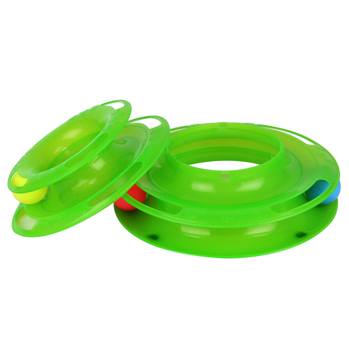 KFX-0085309 Interactive Cat Ball Disk Toy with Colorful Rolling Balls - Engaging Play Station for Cats