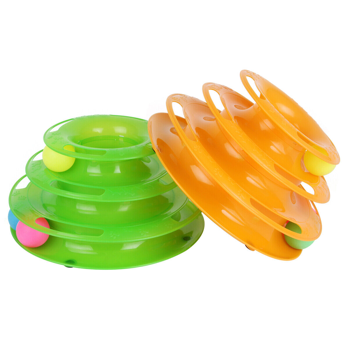 KFX-0085309 Interactive Cat Ball Disk Toy with Colorful Rolling Balls - Engaging Play Station for Cats