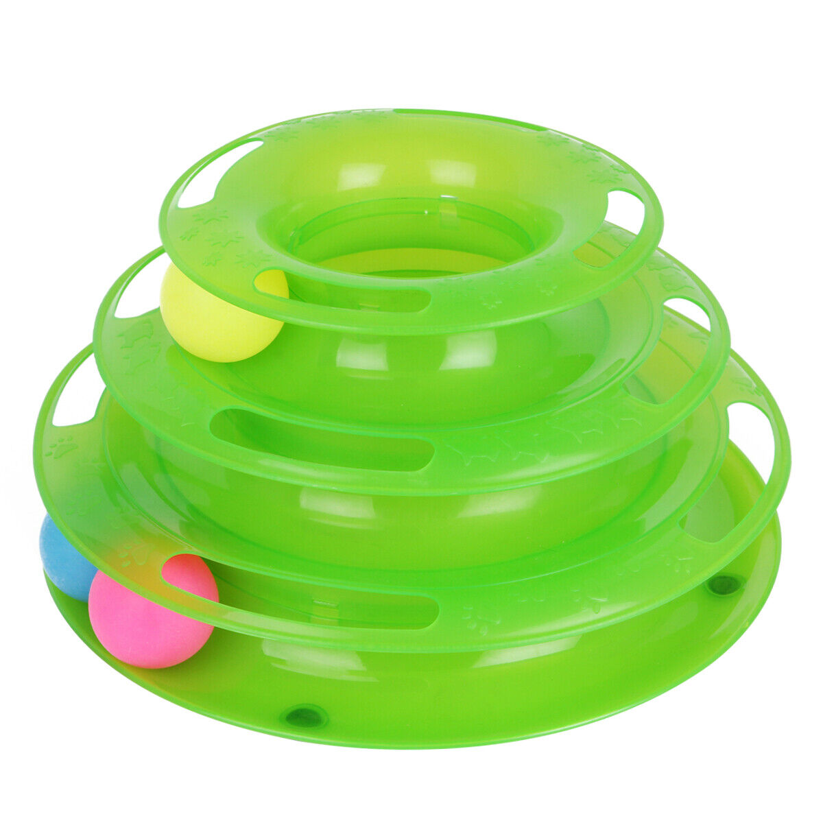 KFX-0085309 Interactive Cat Ball Disk Toy with Colorful Rolling Balls - Engaging Play Station for Cats