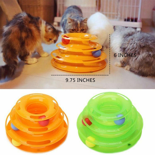KFX-0085309 Interactive Cat Ball Disk Toy with Colorful Rolling Balls - Engaging Play Station for Cats