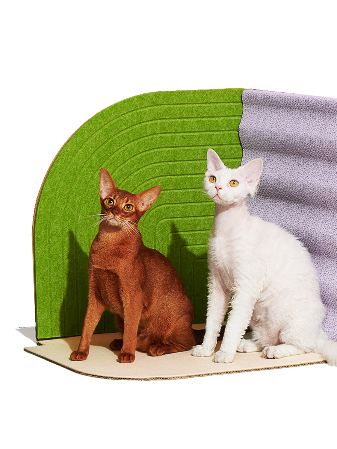 KFX-0087997 Vertical Cat Scratching Board with Corrugated Paper and Felt - 55x45x55 cm