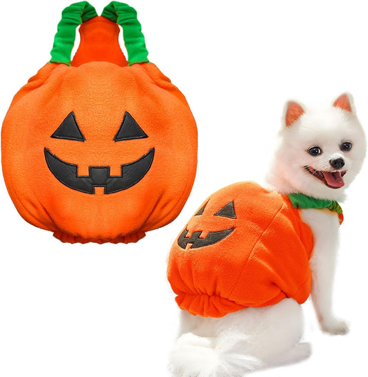 KFX-0089277 Plush Pumpkin Halloween Costume for Small to Medium Dogs and Cats