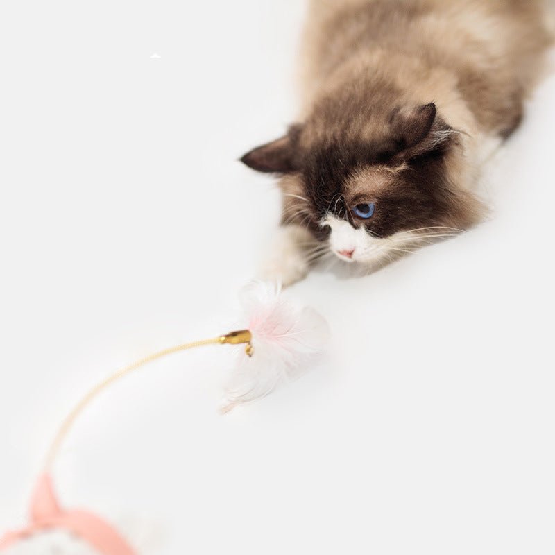 KFX-0089789 Bite-Resistant Cat Feather Toy with Tap Mechanism for All Ages