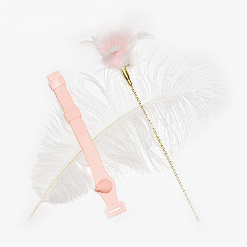 KFX-0089789 Bite-Resistant Cat Feather Toy with Tap Mechanism for All Ages