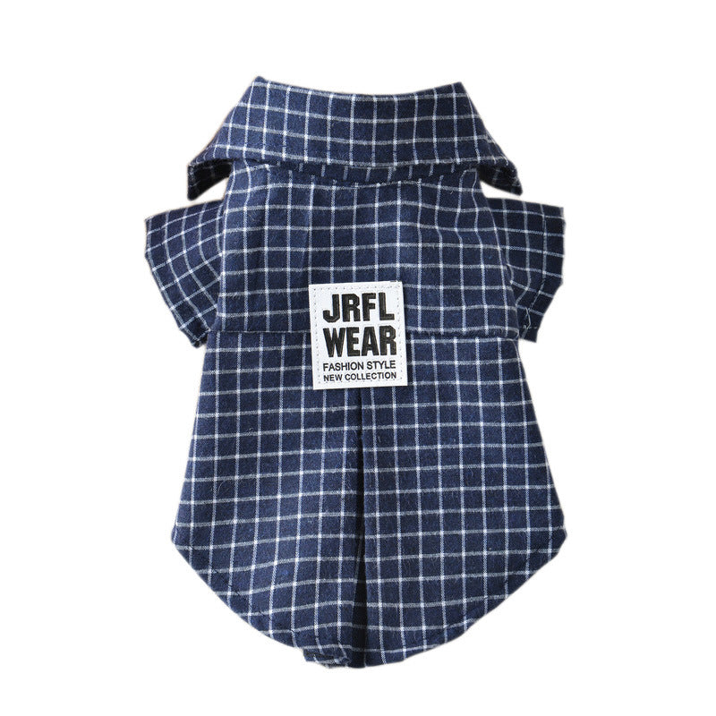 KFX-0090173 Casual Black Plaid Cat Shirt for Pets - Available in Multiple Sizes