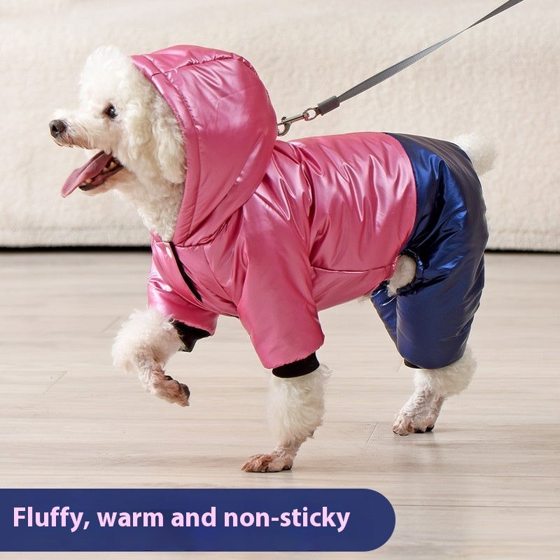 KFX-0092221 Waterproof Windproof Cotton-Padded Dog Coat in Green, Pink, and White - Sizes S to 3XL