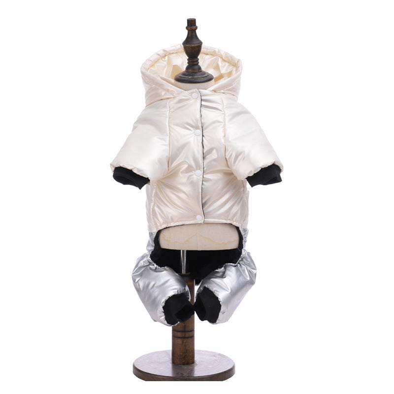 KFX-0092221 Waterproof Windproof Cotton-Padded Dog Coat in Green, Pink, and White - Sizes S to 3XL