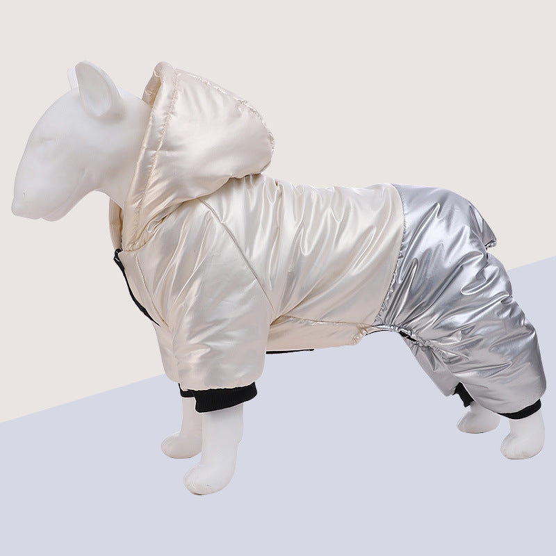 KFX-0092221 Waterproof Windproof Cotton-Padded Dog Coat in Green, Pink, and White - Sizes S to 3XL