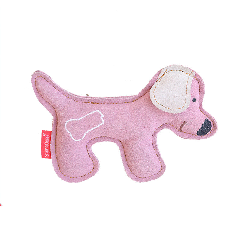 KFX-0094397 Cowhide Dog Training Toy - Interactive Vocal Plush for Pets
