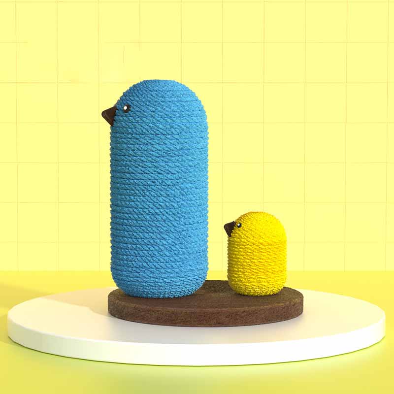 KFX-0096829 Sisal Mushroom House Cat Climbing Frame with Colorful Design, 38x38x28CM
