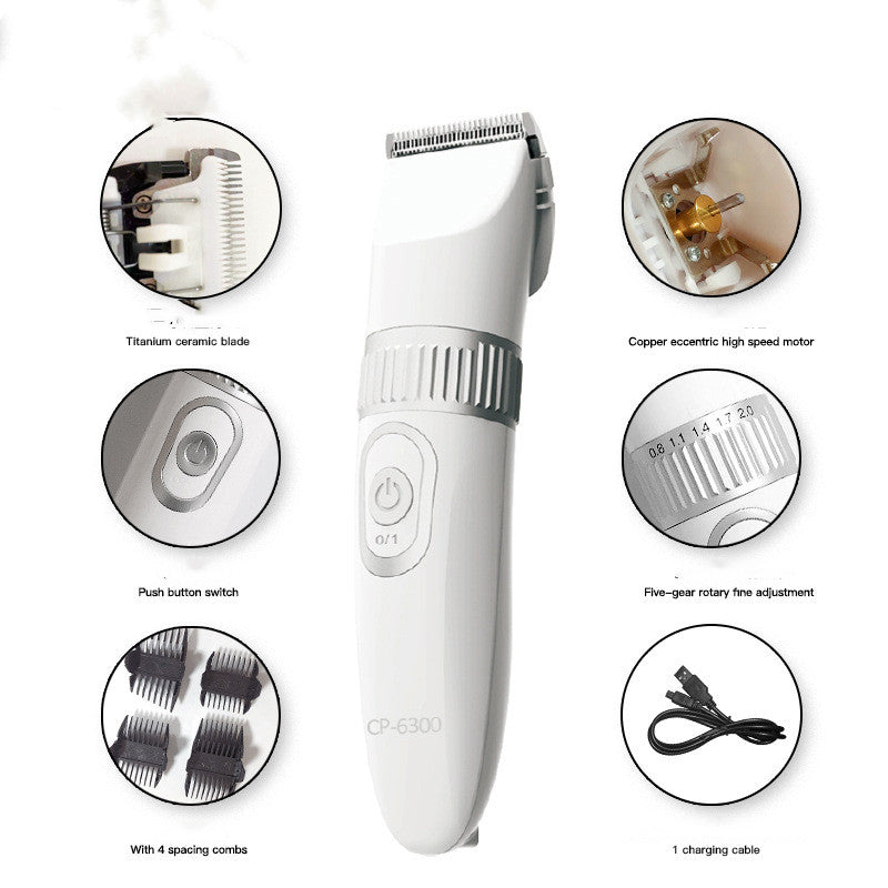 KFX-0099133 Pet Electric Shaving Device for Cats and Dogs with Adjustable Ceramic Blades and Limit Combs