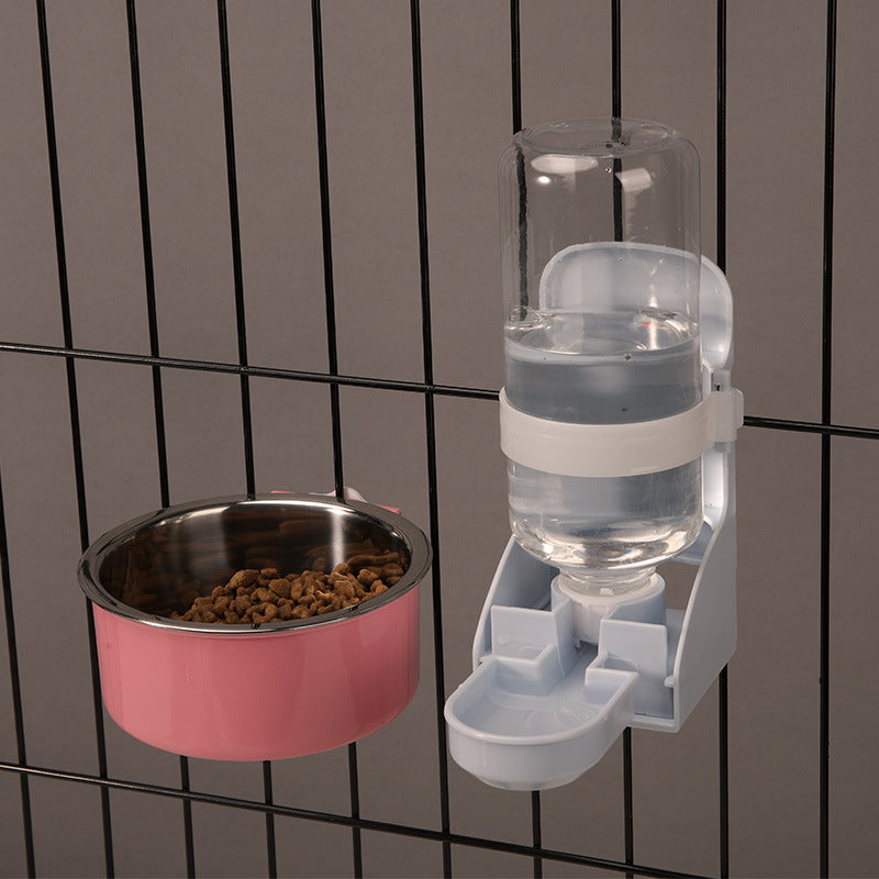 KFX-0099517 Stainless Steel Fixed Hanging Cat Water Bowl with Neck Guard - Available in Various Sizes and Colors