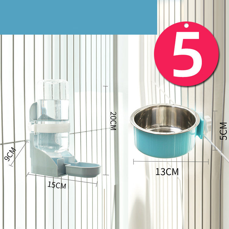 KFX-0099517 Stainless Steel Fixed Hanging Cat Water Bowl with Neck Guard - Available in Various Sizes and Colors