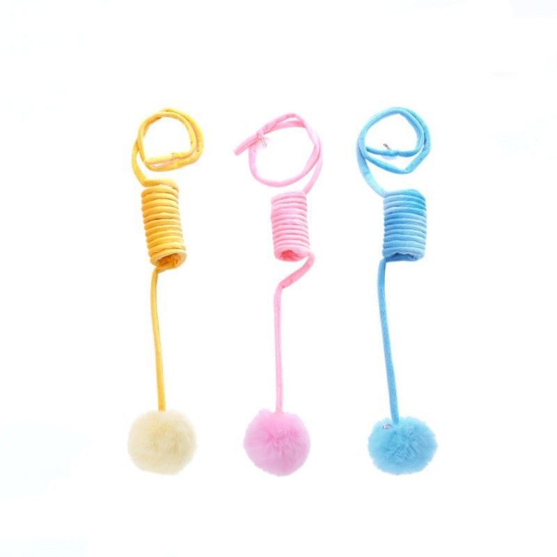 KFX-0100797 Interactive Cat Toy with Suction Cup, Spring Rabbit Fur Ball & Elastic Rope for Self-Entertainment