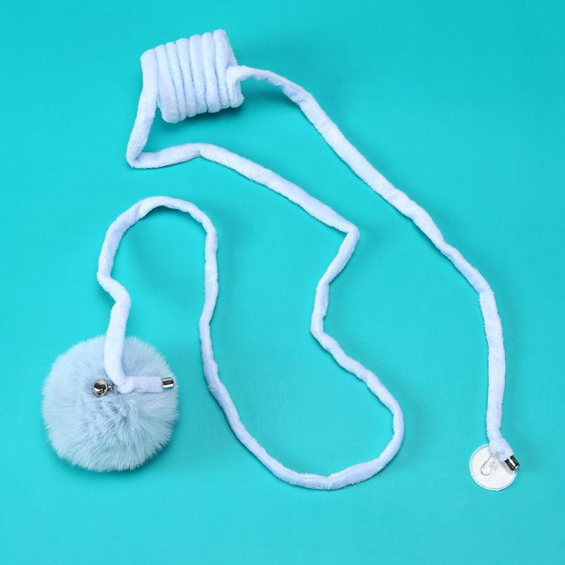 KFX-0100797 Interactive Cat Toy with Suction Cup, Spring Rabbit Fur Ball & Elastic Rope for Self-Entertainment
