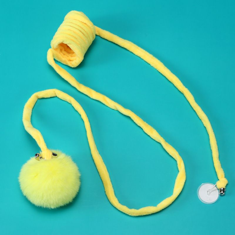 KFX-0100797 Interactive Cat Toy with Suction Cup, Spring Rabbit Fur Ball & Elastic Rope for Self-Entertainment