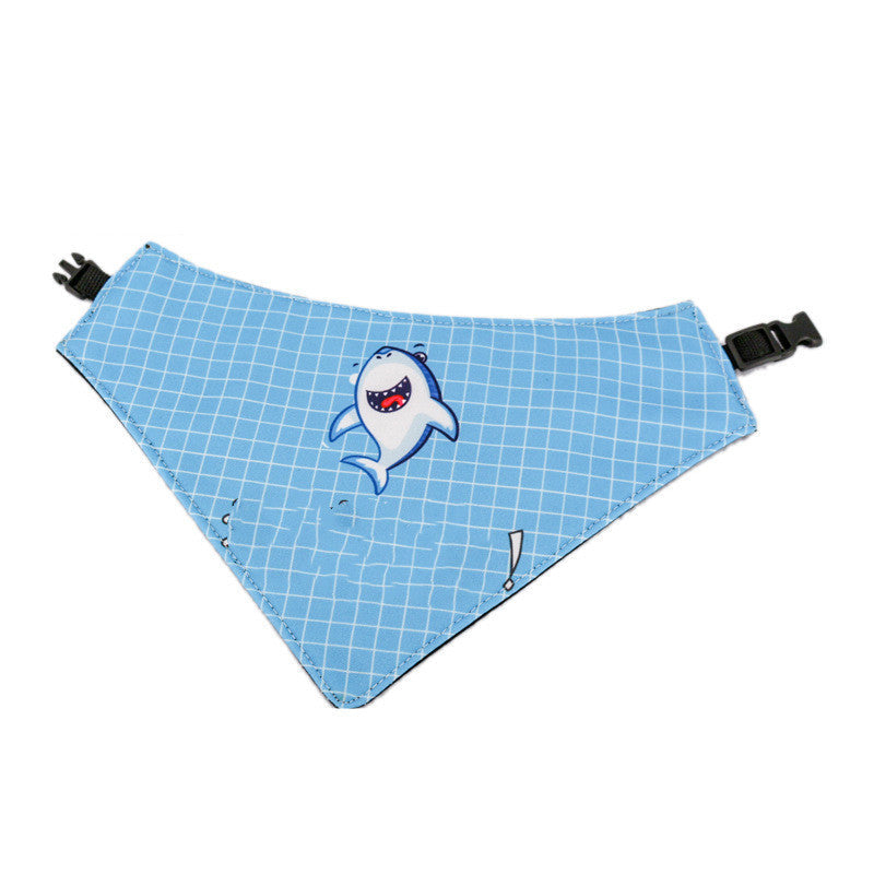 KFX-0100925 Waterproof Cartoon Triangle Scarf for Dogs - Three-Layer Polyester Design in Various Colors