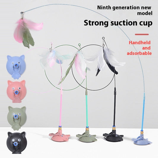 KFX-0104125 Interactive Cat Teaser Toy with Suction Cup and Bell – 5 Fun Colors Available