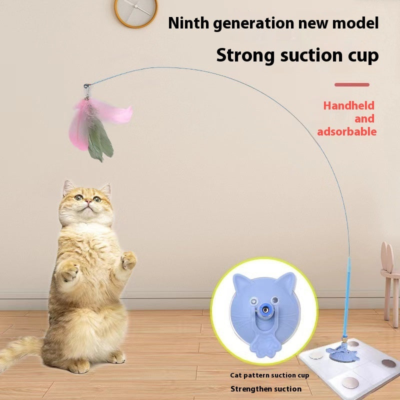 KFX-0104125 Interactive Cat Teaser Toy with Suction Cup and Bell – 5 Fun Colors Available