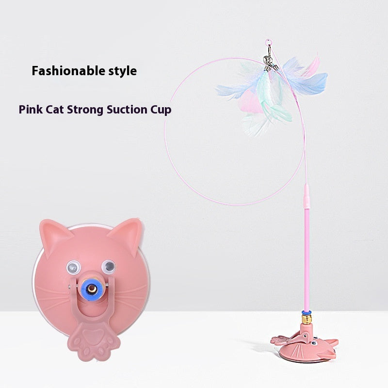 KFX-0104125 Interactive Cat Teaser Toy with Suction Cup and Bell – 5 Fun Colors Available