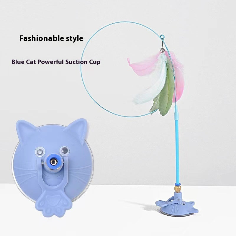 KFX-0104125 Interactive Cat Teaser Toy with Suction Cup and Bell – 5 Fun Colors Available
