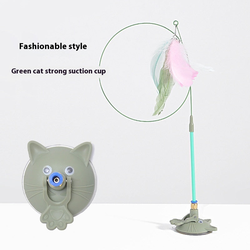 KFX-0104125 Interactive Cat Teaser Toy with Suction Cup and Bell – 5 Fun Colors Available