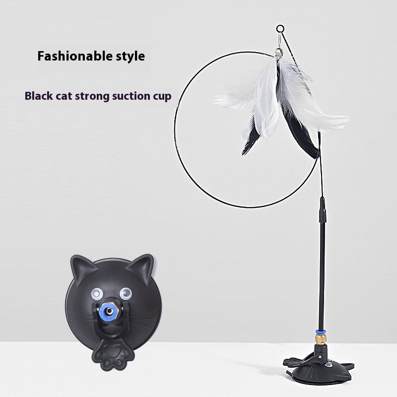 KFX-0104125 Interactive Cat Teaser Toy with Suction Cup and Bell – 5 Fun Colors Available