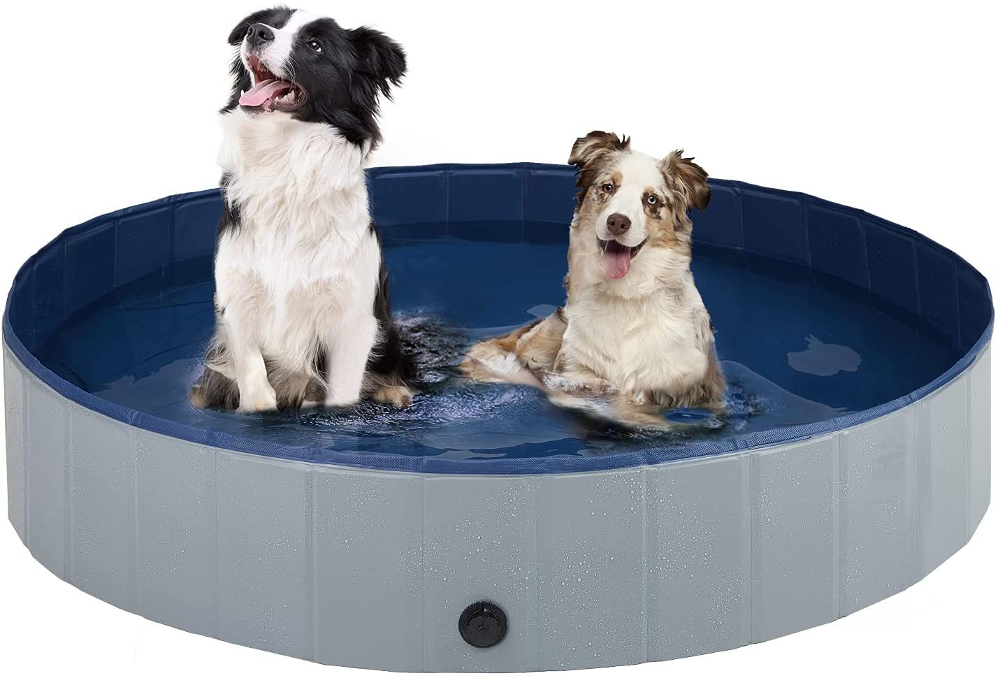 KFX-0106557 Foldable Pet Pool for Dogs and Cats, Non-Slip PVC Paddling Pool with Zipper Bag, 120cm/160cm Options