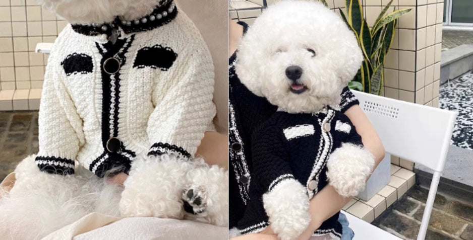 KFX-0107069 Striped Knitted Dog Cardigan Sweater in Various Colors and Patterns