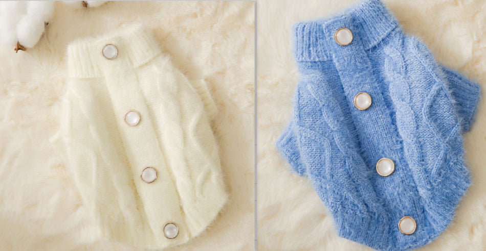 KFX-0107069 Striped Knitted Dog Cardigan Sweater in Various Colors and Patterns