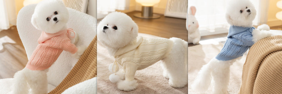 KFX-0107069 Striped Knitted Dog Cardigan Sweater in Various Colors and Patterns