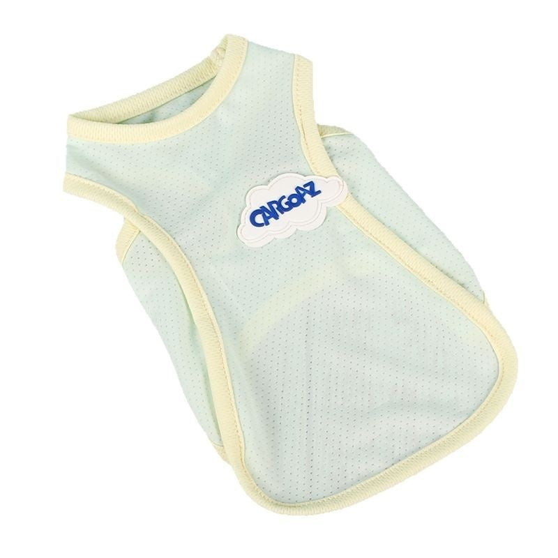 KFX-0108349 Pet Anti-Lint Summer Vest in Grass Green and Taro Purple for Cats - Lightweight & Comfortable