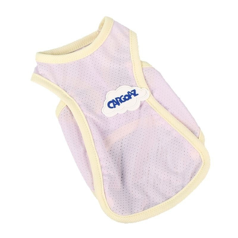 KFX-0108349 Pet Anti-Lint Summer Vest in Grass Green and Taro Purple for Cats - Lightweight & Comfortable