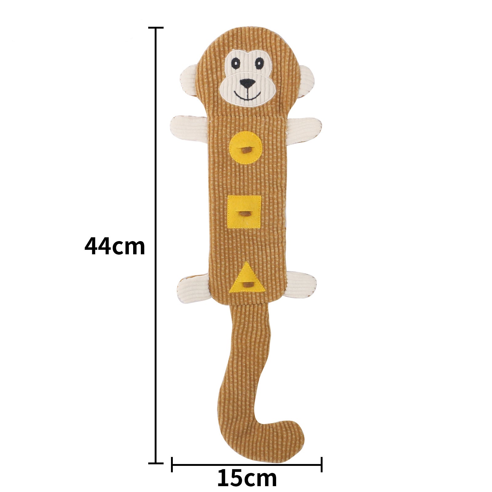 KFX-0108733 Durable Bite-Resistant Plush Dog Toy with Squeaker and Treat Pockets for Puppies