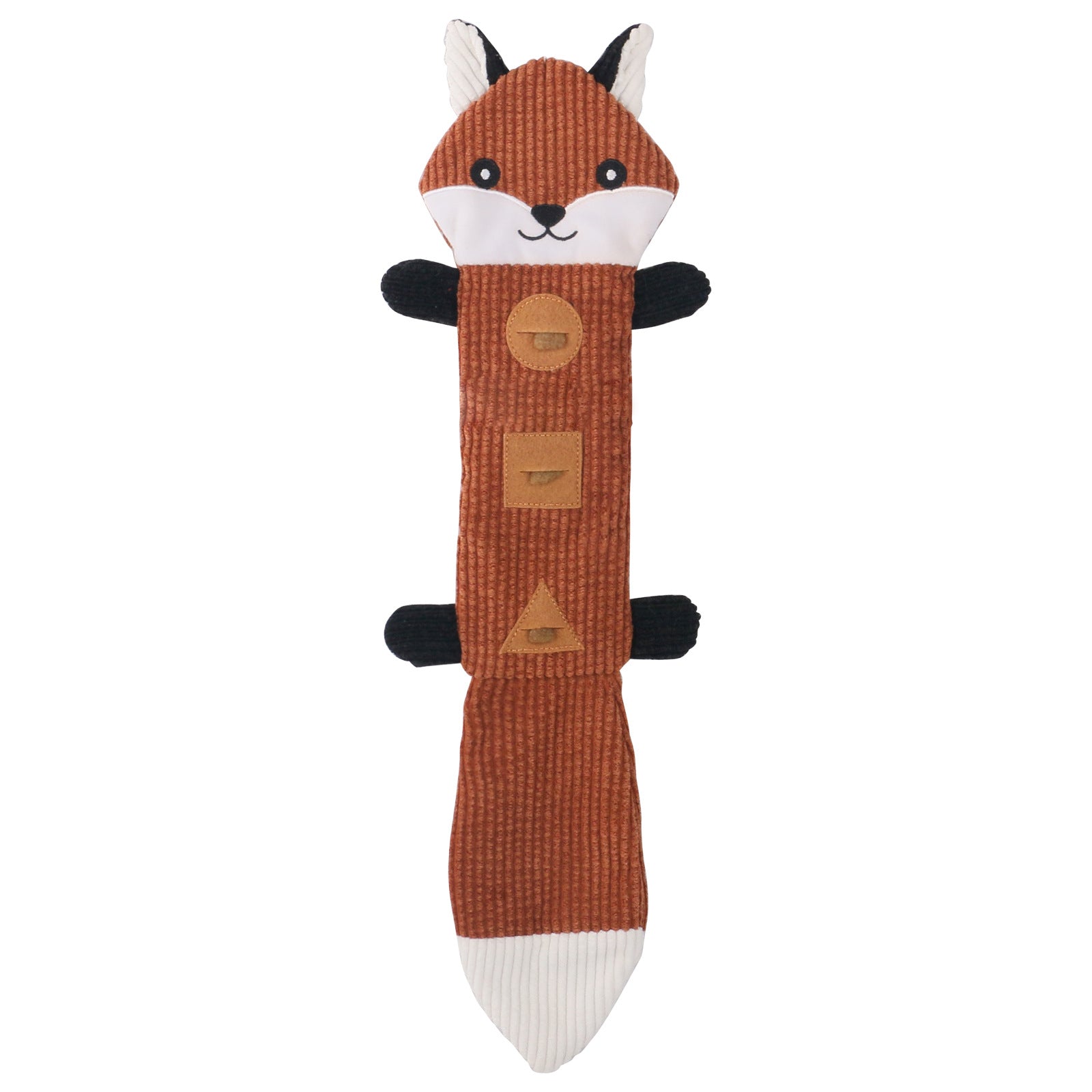 KFX-0108733 Durable Bite-Resistant Plush Dog Toy with Squeaker and Treat Pockets for Puppies