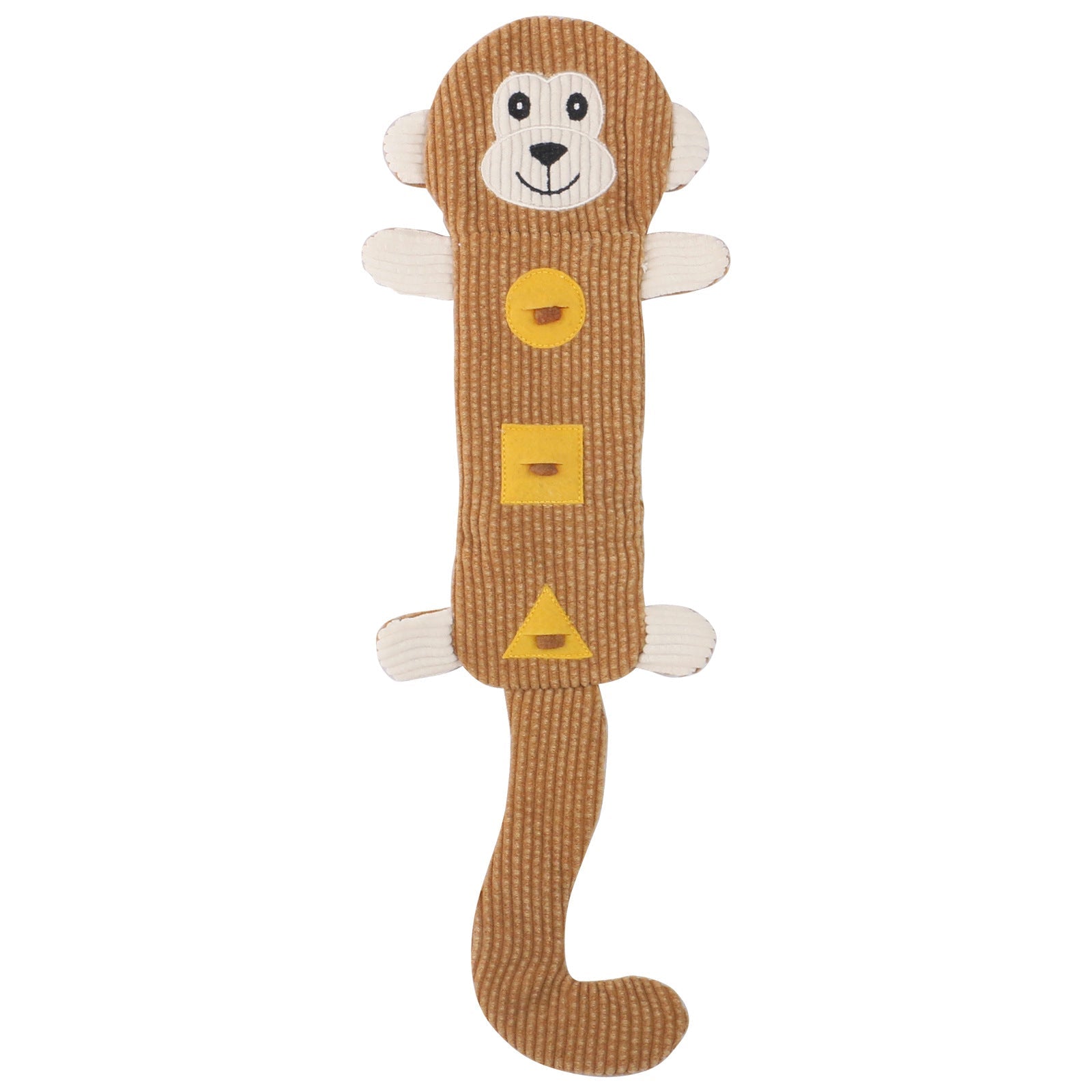 KFX-0108733 Durable Bite-Resistant Plush Dog Toy with Squeaker and Treat Pockets for Puppies
