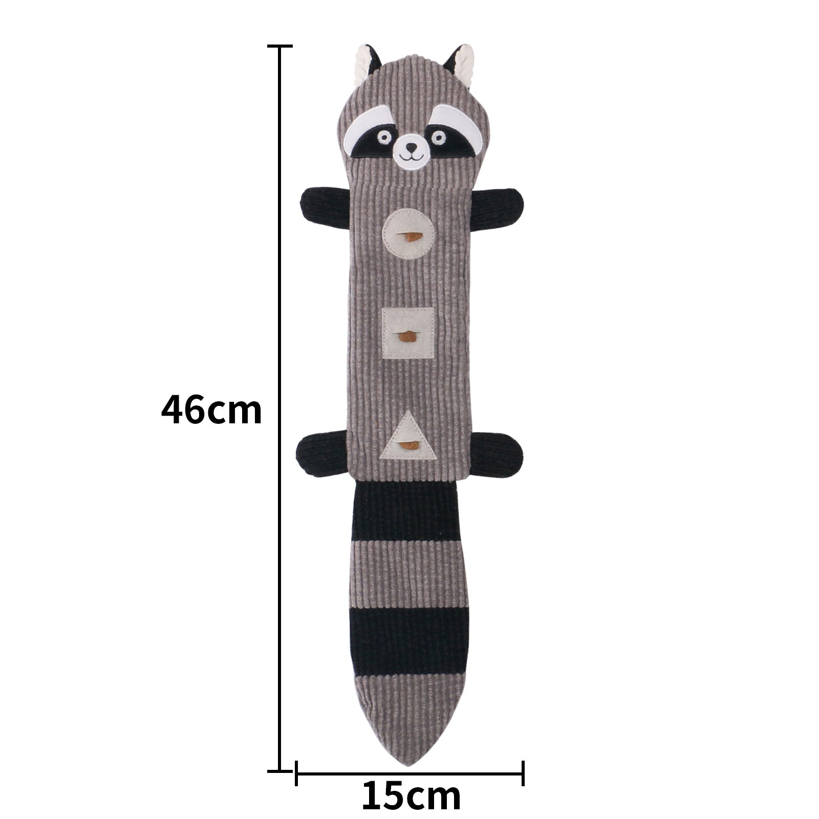 KFX-0108733 Durable Bite-Resistant Plush Dog Toy with Squeaker and Treat Pockets for Puppies