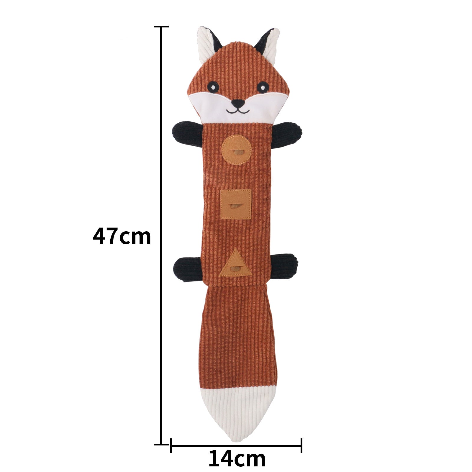KFX-0108733 Durable Bite-Resistant Plush Dog Toy with Squeaker and Treat Pockets for Puppies
