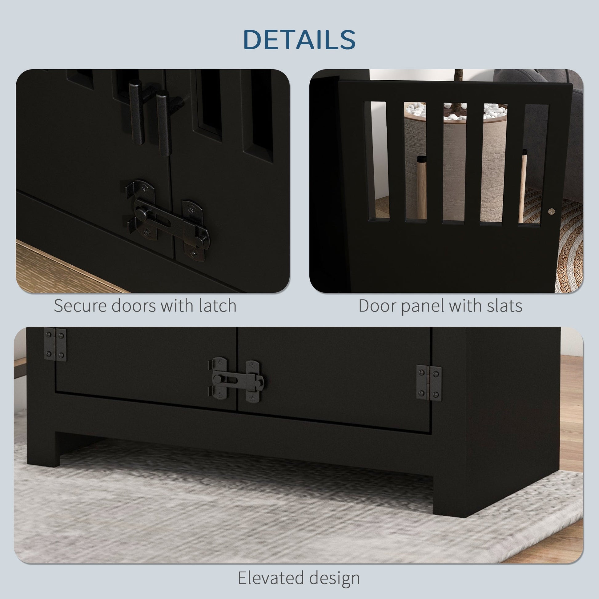 KFX-0109245 Dog Food Storage Cabinet with Bowls and Raised Feeding Station for Large Dogs