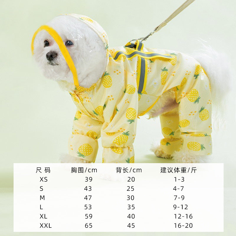 KFX-0109629 Polka Dot Bear Dog Poncho - White Polyester Taffeta, Stylish and Comfortable