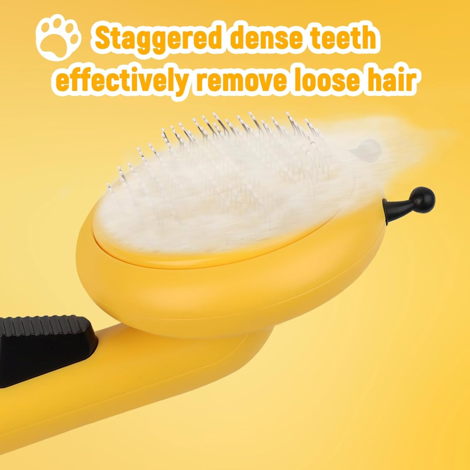 KFX-0110653 Bee-Shaped Self-Cleaning Grooming Brush for Cats and Dogs - One-Click Hair Removal and Soft Massage Tool