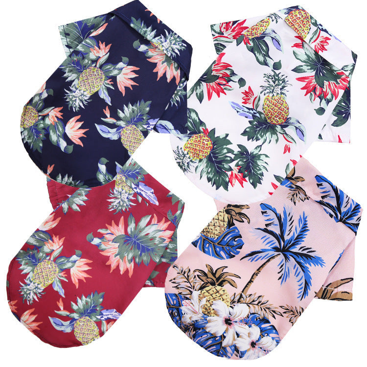 KFX-0113213 Hawaiian Style Pineapple Shirt for Small & Medium Dogs - Spring & Summer Pet Apparel