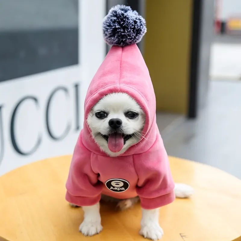 KFX-0114493 Fleece Hooded Coat for Small to Medium Dogs and Cats - Cozy Winter Pajamas for Chihuahuas and Kitties