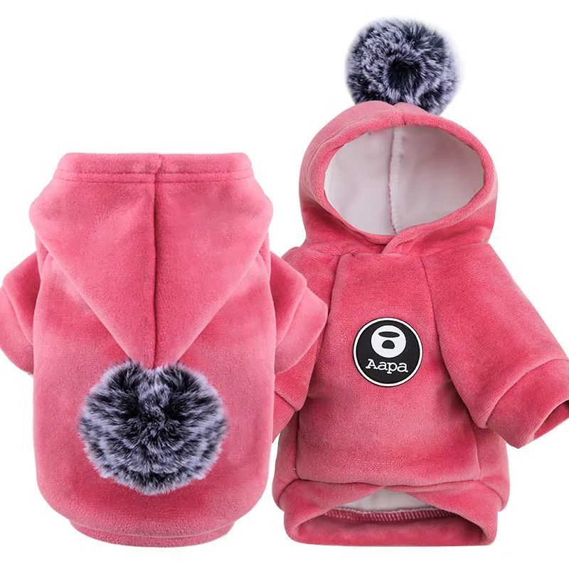 KFX-0114493 Fleece Hooded Coat for Small to Medium Dogs and Cats - Cozy Winter Pajamas for Chihuahuas and Kitties