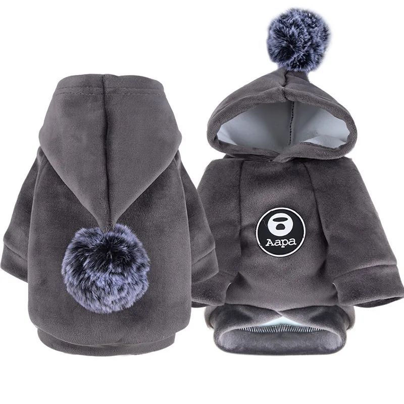 KFX-0114493 Fleece Hooded Coat for Small to Medium Dogs and Cats - Cozy Winter Pajamas for Chihuahuas and Kitties